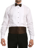 Men's Brown Satin Cummerbund & Bow Tie Set – Adjustable Tuxedo Set