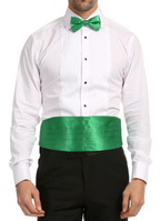 Men's Green Satin Cummerbund & Bow Tie Set – Adjustable Tuxedo Set