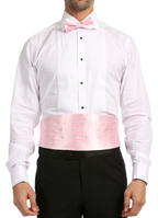 Men's Rose Satin Cummerbund & Bow Tie Set – Adjustable Tuxedo Set