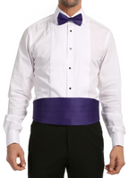 Men's Purple Satin Cummerbund & Bow Tie Set – Adjustable Tuxedo Set
