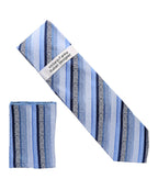Vittorio Farina Men's Geometric Design Necktie & Pocket Square
