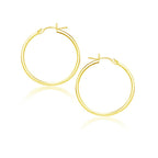 14k Yellow Gold Polished Hoop Earrings (25 mm)
