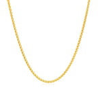 14k Yellow Gold Round Wheat Chain 1.5mm
