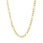 3.8mm 14k Yellow Gold Solid Figaro Chain