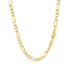 3.8mm 14k Yellow Gold Solid Figaro Chain