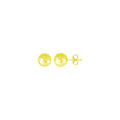 14k Yellow Gold Ball Earrings with Faceted Texture(7mm)