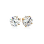 14k Yellow Gold 8.0mm Round CZ Stud Earrings