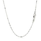 14k White Gold Diamond-Cut Alternating Bead Chain 1.2mm