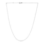 Double Extendable Diamond Cut Cable Chain in White Gold (0.87 mm)