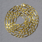 10K Yellow Gold Solid Figaro Chain (4.50 mm)