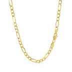 10K Yellow Gold Solid Figaro Chain (3.70 mm)