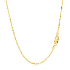 14k Yellow Gold Diamond-Cut Alternating Bead Chain (1.30 mm)
