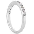 14k White Gold Pave Diamond Wedding Ring Band Set 1/2 Around