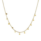 Choker Necklace with Hammered Beads in 14k Yellow Gold