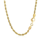 2.75mm 14k Yellow Gold Solid Diamond Cut Rope Chain