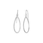 14k White Gold Earrings with Polished Open Teardrop Dangles