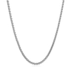 2.1mm 14k White Gold Round Wheat Chain