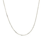 14k White Gold Diamond Cut Cable Link Chain 1.1mm