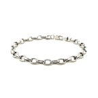 4.6mm 14k White Gold Oval Rolo Bracelet