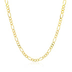 2.8mm 14k Yellow Gold Solid Figaro Chain