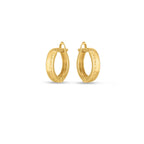 14k Yellow Gold Textured Huggie Hoops(3x10mm)