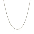 14k White Gold Adjustable Rope Chain 1.0mm