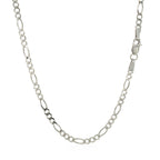 2.6mm 14k White Gold Solid Figaro Chain