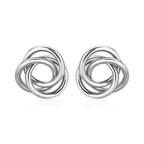 Polished Open Love Knot Earrings in Sterling Silver