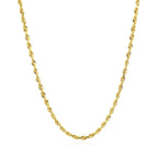 2.5mm 14k Yellow Gold Solid Diamond Cut Rope Chain