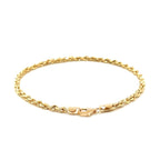 14k Yellow Gold Solid Diamond Cut Rope Bracelet (3.00 mm)