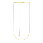 14k Yellow Gold Adjustable Wheat Chain 1.0mm