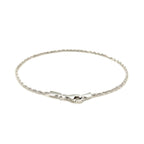 14k White Gold Solid Diamond Cut Rope Bracelet 1.5mm
