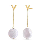 14k Yellow Gold Tesoro Pearl Drop Earrings