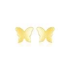 14k Yellow Gold Polished Butterfly Earrings
