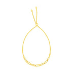 14K Yellow Gold Adjustable Bracelet with Paperclip Chain (1.00 mm)