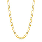 6.0mm 14K Yellow Gold Solid Pave Figaro Chain