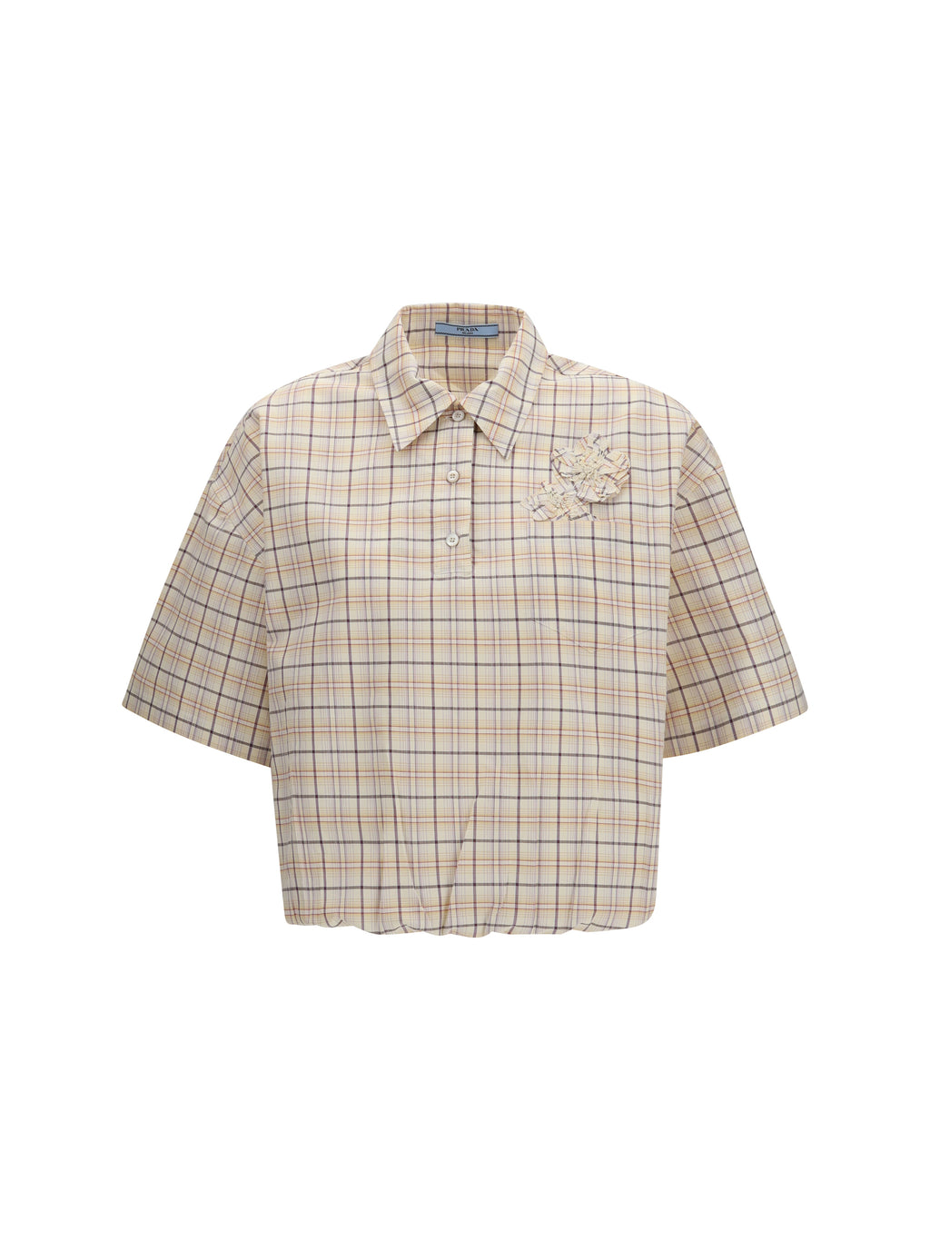Shirt Checked Poplin Natural/Lilac