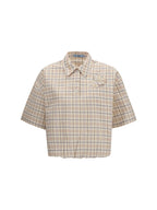 Shirt Checked Poplin Natural/Lilac