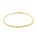 2.0mm 10k Yellow Gold Solid Diamond Cut Rope Bracelet