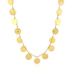 Choker Necklace with Polished Discs in 14k Yellow Gold