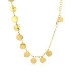 Choker Necklace with Polished Discs in 14k Yellow Gold