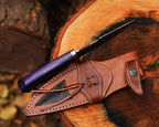 Bobcat Damascus Steel Hunting Knife by cskforged