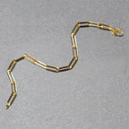14K Yellow Gold Bold Paperclip Chain Bracelet