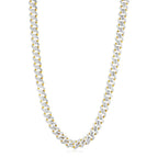 14k Yellow Gold White Pave High Polish Modern Lite Edge Chain (11.50 mm)