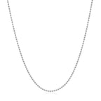 14k White Gold Bead Chain 1.0mm (1.00 mm)