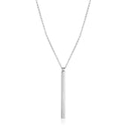Sterling Silver 24 inch Necklace with Long Polished Bar Pendant