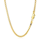 2.5mm 14k Yellow Gold Semi Solid Box Chain