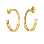 14k Yellow Gold Large Crossover Hoops