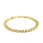 6.7mm 14k Yellow Gold Miami Cuban Semi Solid Bracelet