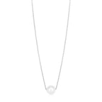 14k White Gold Pearl Solitaire Necklace